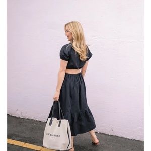 NWT j crew poplin cut out midi dress 4 petite